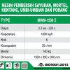 MWM-1500 E | VEGETABLE WASHING MACHINE | MESIN PEMBERSIH SAYURAN | MAHKOTA - Image 2