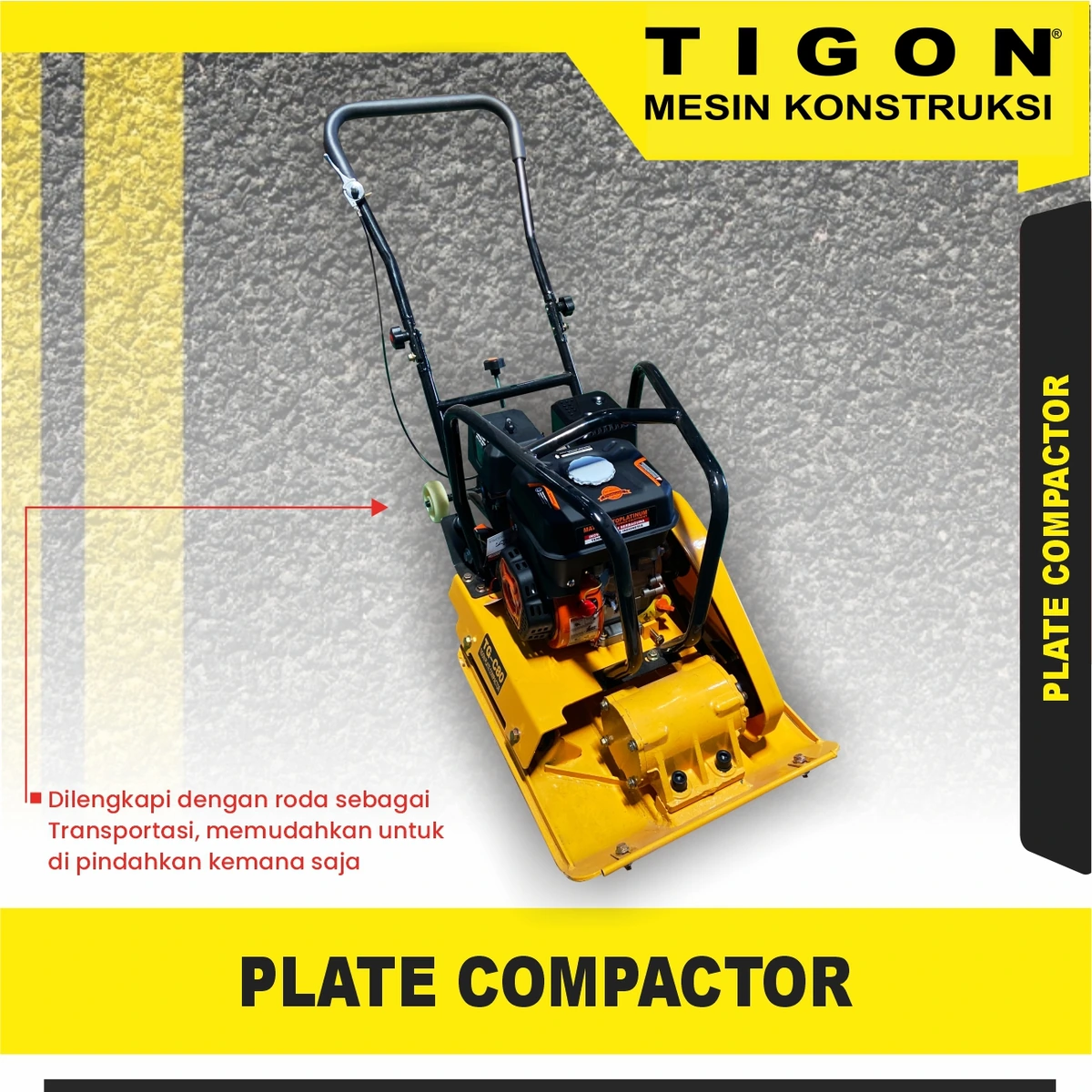 TG-C80 | PLATE COMPACTOR | STAMPER KODOK | MESIN PEMADAT TANAH | TIGON