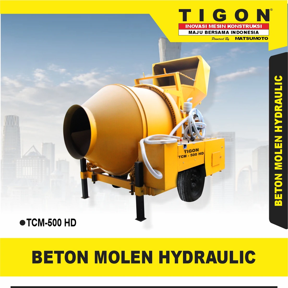 TCM-500 HD | CONCRETE MIXER HYDRAULIC | PENGADUK SEMEN | TIGON