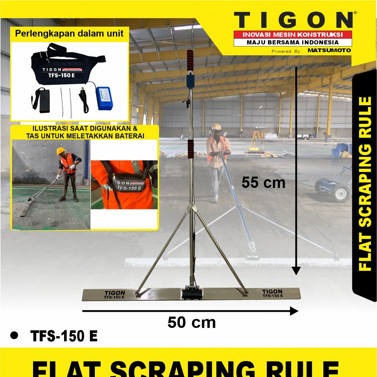 TFS-150 E | FLAT SCRAPING RULE CEMENT | FLAT SCRAPING RULE | ALAT PERATA SEMEN | TIGON