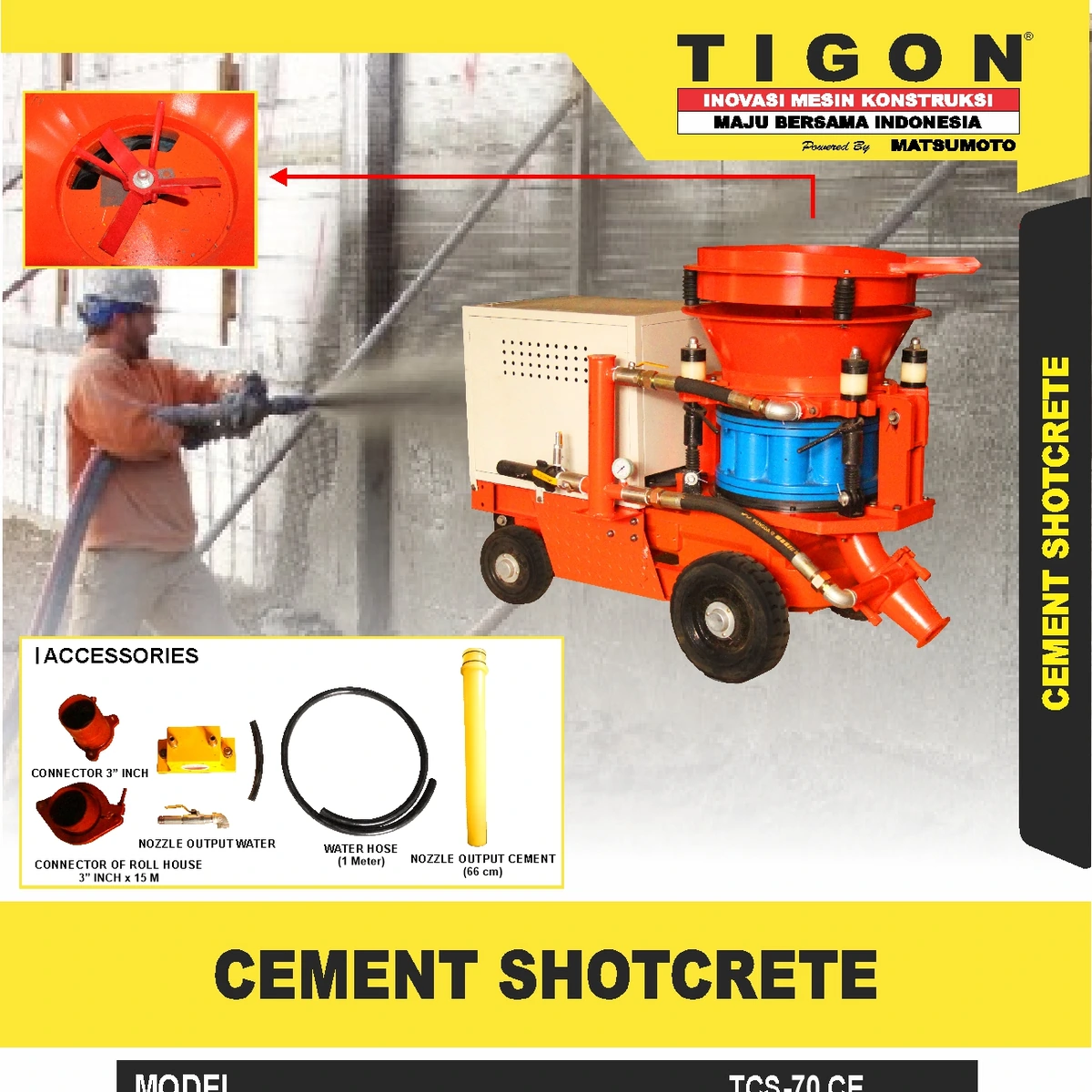 TCS-70 CE | CEMENT SPRAYER | CEMENT SHOTCRETE | PENYEMPROT SEMEN | TIGON