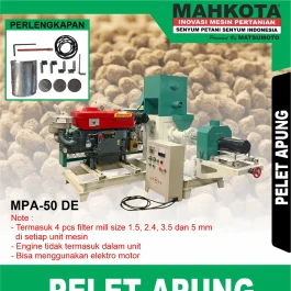 MPA-50 DE | PELLET MACHINE APUNG | MESIN CETAK PELET APUNG | MAHKOTA