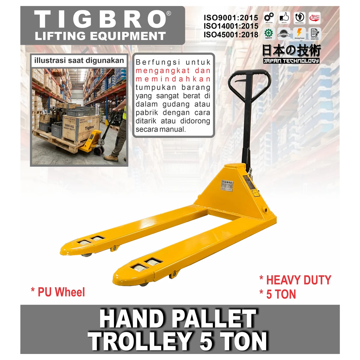 TIGBRO 5TON / HAND PALLET TROLLEY