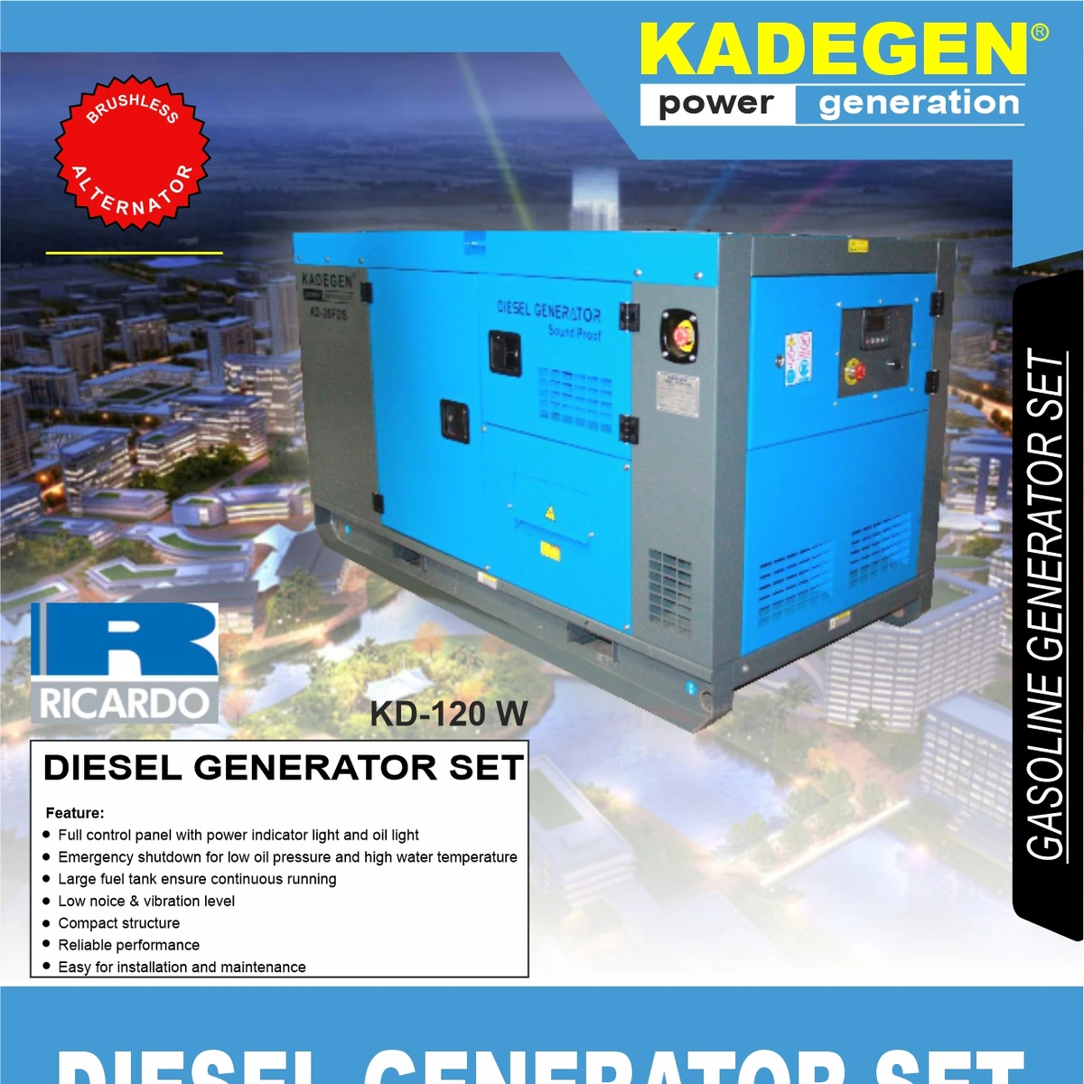 KD-120 W | DIESEL GENERATOR SET | KADEGEN