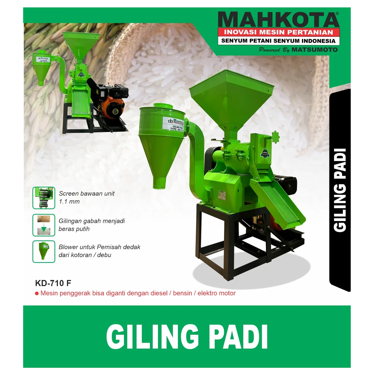 MAHKOTA KD-710F / GILING PADI